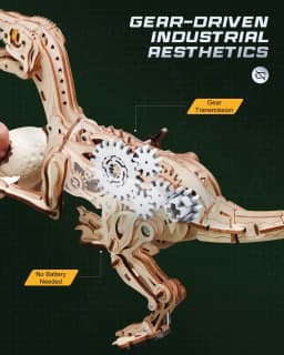 Robotime Velociraptor Mechanical 3D Wooden Puzzle Dynamic Gears Creative Relaxing Gift for Craft Lover Kids Adults