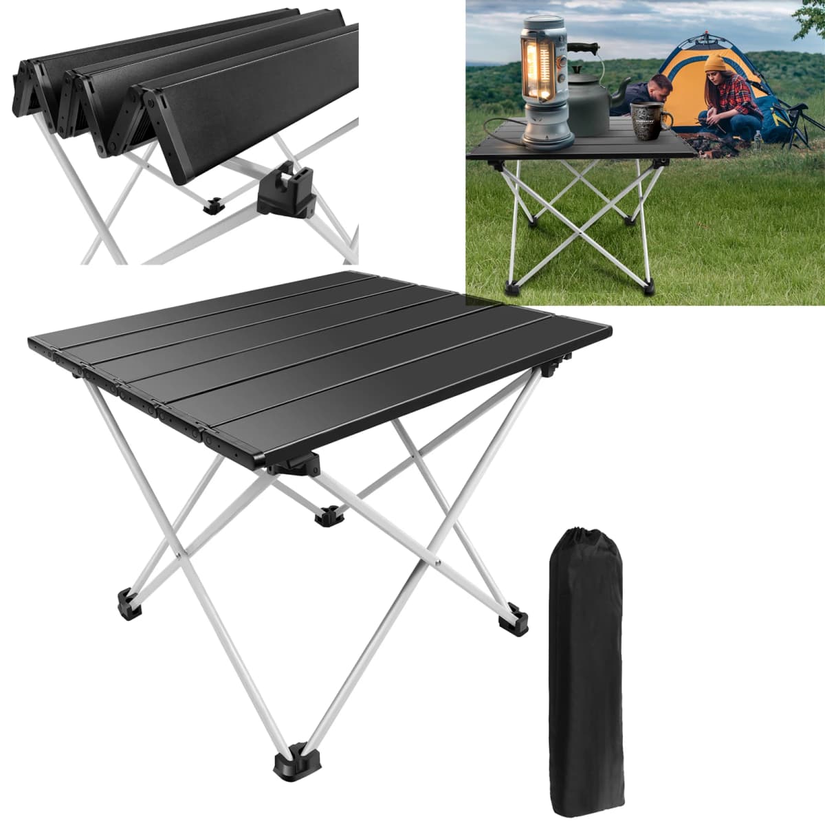 Ultralight Folding Camping Table,Portable Aluminum Picnic Table - Compact & Sturdy for Outdoor,Beach,Hiking, Fishing ,Easy Setup
