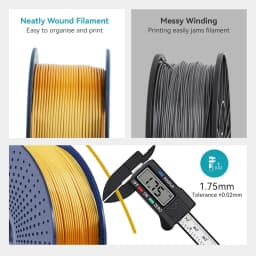 SUNLU 1KG 3D Printer Shiny Silk PLA Filament 1.75mm 1000g Neatly Wound 3D Filament for 3D Printer and 3D Pen