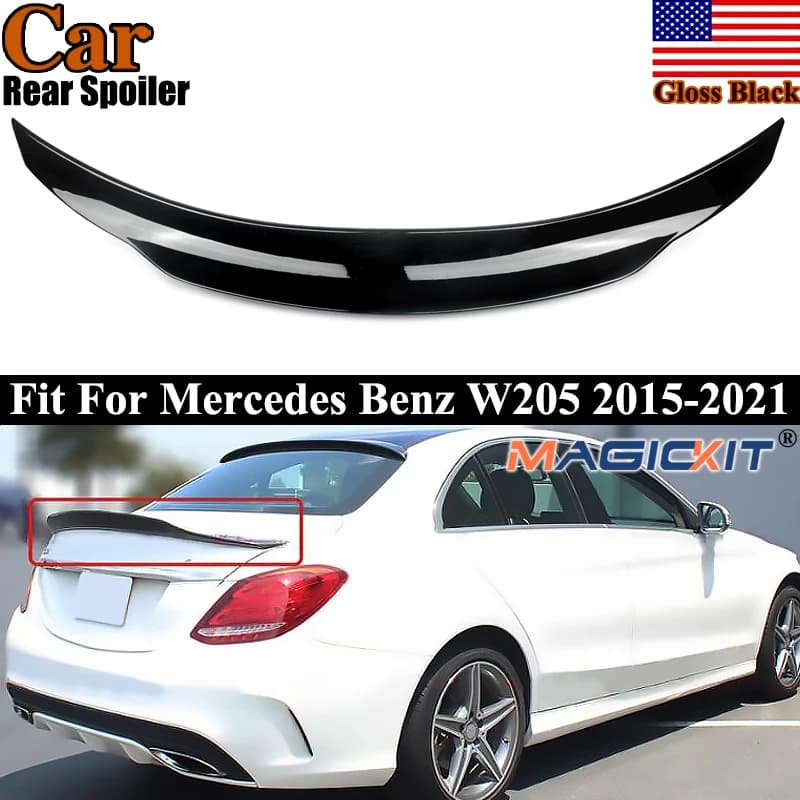 Duckbill PSM Style Trunk Spoiler Wing Lip For Mercedes Benz W205 C200 C250 C300 C43 AMG Sedan 2015-2021 Rear Tail Wing Magickit