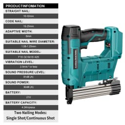 YEARTOP F10-F32 Electric Brushless Nail Staple Guns Battery Stapler Nailer Cordless Woodworking Nailing For Makita 18V Battery Y