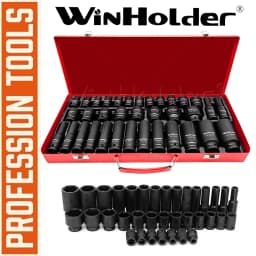 Heavy Duty 35 Pcs 6 Point Car Deep Impact Socket Set 1/2" Drive 8- 32mm