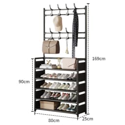 2025 New Shoe Rack With Hanging Hooks Space Saving Storage Organizer For Shoes Coats Hats Closet Clothes Hanger Home Shoes Shelf