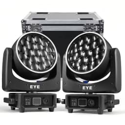 LED Beam+Wash 19x25W Big Bees Eyes RGBW Moving Head Light 2in1 Flight Case for Performance Stage Concert