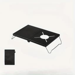 Outdoor Folding Small Table Portable Picnic Mini Table Thickened Steel Plate Spider Stove Insulated Table Camping Equipment