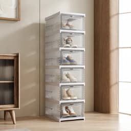 6Pcs Foldable Transparent Shoe Box Dustproof Storage Box Shoe Storage Box Entrance Door Shoe Rack