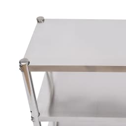 3-Tier Stainless Steel Table,Kitchen Work Table,Height Adjustable Table Workshop Workshop 30 kg Per Layer Suitable for Kitchens