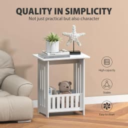 Bedside Tables white Nightstand Storage Display Unit Side Table End Table for Home 22*34*40cm