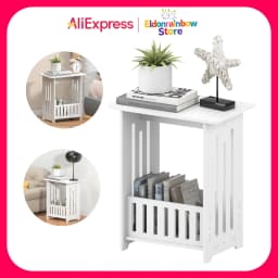 Bedside Tables white Nightstand Storage Display Unit Side Table End Table for Home 22*34*40cm