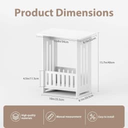 Bedside Tables white Nightstand Storage Display Unit Side Table End Table for Home 22*34*40cm