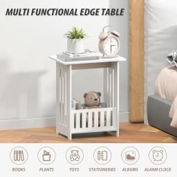 Bedside Tables white Nightstand Storage Display Unit Side Table End Table for Home 22*34*40cm