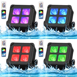 Datewink 2/4Pcs 40W Waterproof LED Par Light Rechargeable APP Remote Control RGBWA+UV Stage Light DMX For DJ Disco Party Wedding