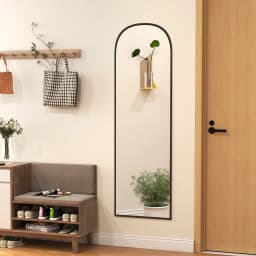 HOMCOM Full Length Mirror with Aluminium Alloy Frame Hanging or Leaning Black