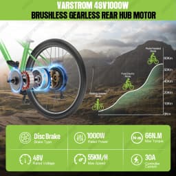 Varstrom 48V1000W Rear Hub Motor Kit Gear Brushelss 26 27.5 28 29inch Electric Bicycle Conversion Kit eBike 13Ah 20Ah Battery