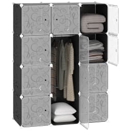 HOMCOM DIY Wardrobe Portable Interlocking Plastic Modular Closet Cube Organiser