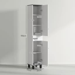 HOMCOM Bathroom Cabinet with Adjustable Shelves, Double Doors and Drawer