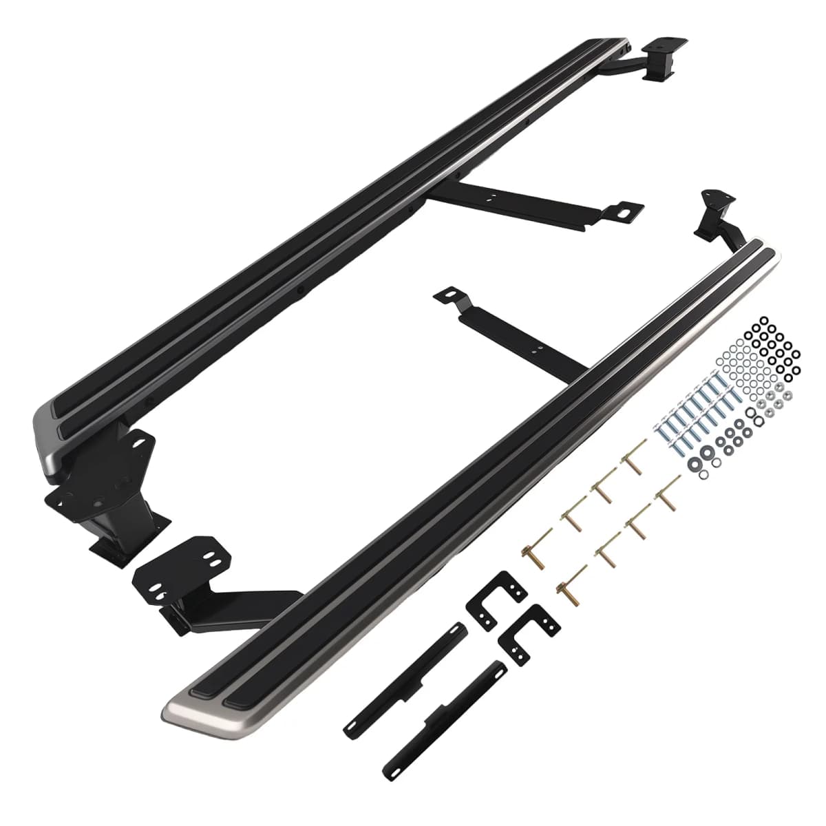Running Board Side Steps Pair for Audi Q7 2016-2023 4M Aluminum Protection Black