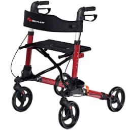 ERGOMASTER Folding Rollator Walker Aluminium Walking Mobility Aid Lightweight With 4 Wheels