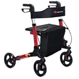 ERGOMASTER Folding Rollator Walker Aluminium Walking Mobility Aid Lightweight With 4 Wheels