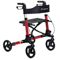 ERGOMASTER Folding Rollator Walker Aluminium Walking Mobility Aid Lightweight With 4 Wheels