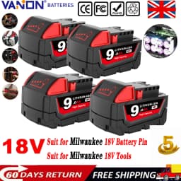 VANON 1/2/4 Pcs 9.0Ah Li-on Replace for Milwaukee 18V M18 Battery Pin,Suit for 18V Battery Tools&Charger 48-11-1850 48-11-1852
