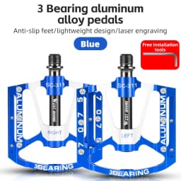 WEST BIKING Bicycle Pedal Three Bearing Aluminum Alloy Anti-Slip Pedal MTB Mountain Bike Road Bike Pedal Color Bike Accessories