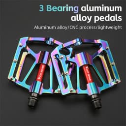 WEST BIKING Bicycle Pedal Three Bearing Aluminum Alloy Anti-Slip Pedal MTB Mountain Bike Road Bike Pedal Color Bike Accessories