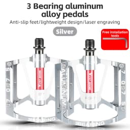 WEST BIKING Bicycle Pedal Three Bearing Aluminum Alloy Anti-Slip Pedal MTB Mountain Bike Road Bike Pedal Color Bike Accessories