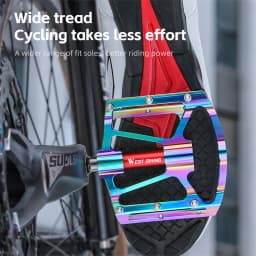 WEST BIKING Bicycle Pedal Three Bearing Aluminum Alloy Anti-Slip Pedal MTB Mountain Bike Road Bike Pedal Color Bike Accessories