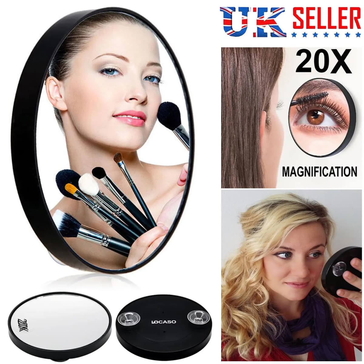 20X Magnifying Make up Mirror Cosmetic Vanity Handbag Small Travel Pocket Mirror