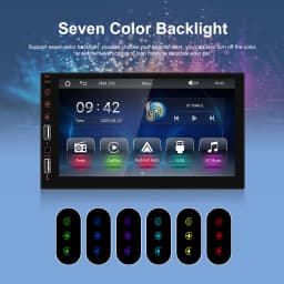 Podofo Wireless Carplay Android Auto Car MP5 Audio Stereo Mirror Link 7 Inch 1Din Multimedia Video Player BT USB FM RDS AUX