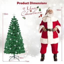 DORTALA 5FT Pre-Lit Artificial Christmas Tree Fiber Optics Xmas Tree 8 Lighting Modes