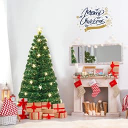 DORTALA 5FT Pre-Lit Artificial Christmas Tree Fiber Optics Xmas Tree 8 Lighting Modes