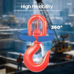 5T Locking Swivel Hook, Heavy Duty Swivel Lifting Hook with Safety Latch for Trailers, Trucks, Construction