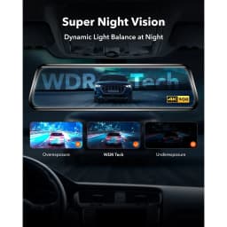 WOLFBOX G930 10 Inch Wifi Dash Camera 4K Car DVR FOV 140 Mirror Camera Dash Cam Car 24H Parking View Touch Screen Video Recorder