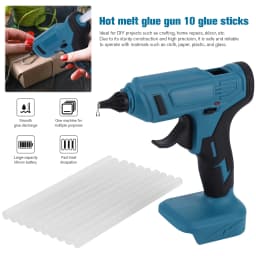 Hot Melt Glue Gun for Makita 18V Battery((Tools Only) with 10 Glue Sticks Heavy Duty Hot Glue Gun for Arts & Crafts & DIY