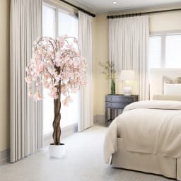 GOFLAME 163CM Tall Artificial Cherry Blossom Tree 1 Pack-White