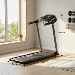 HOMCOM 1.5HP Treadmill, 12km/h Electric 1.5HP Motorised Running Machine, LED Display, for Home Gym Indoor Fitness