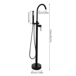Freestanding Bathtub Faucet,Bathroom Tap Bath Shower Mixer Black Floor-Mounted Free Standing 360°Handheld Nozzle