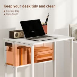 HOMCOM 63 cm Foldable Computer Desk on Wheels for Small Spaces White
