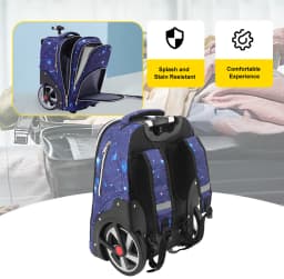 18cm Trolley Backpack With Wheels Large Capacity Wheeled Bag School Backpack Travel Rolling Luggage Laptop Business Luggage