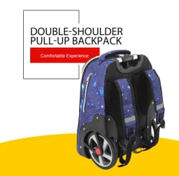 18cm Trolley Backpack With Wheels Large Capacity Wheeled Bag School Backpack Travel Rolling Luggage Laptop Business Luggage