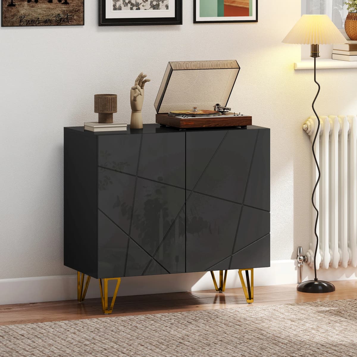HOMCOM Storage Cabinet, Sideboard with Adjustable Shelf
