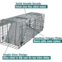Humane Rat Trap Live Mouse Cage Trap,Galvanized Metal Rabbit Trap,Robust and Bite Resistant,for Indoors and Outdoors,in Gardens