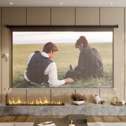 Voltsify 100" Black 16:9 Electric Motorized Projector Screen with Remote Wall/Ceiling Mounted Matte White Screen