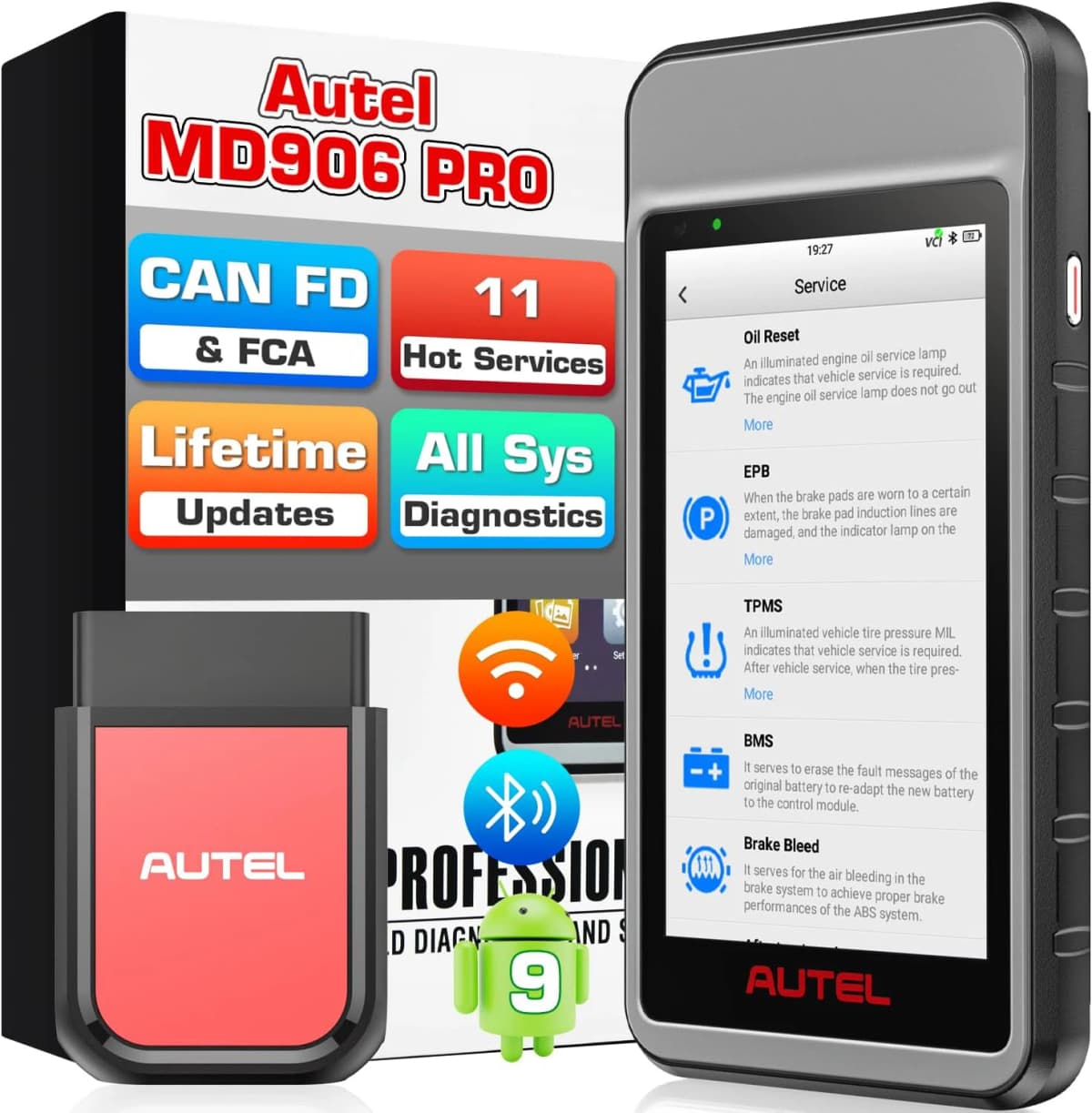 Autel MaxiDiag MD906 PRO Auto Scanner Tools Car Diagnostic Tool OBD2 Code Reader with CAN FD Upgraded of MD806PRO MD808PRO