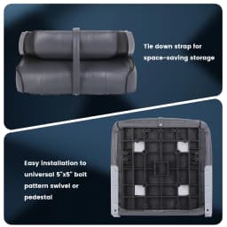 2 Pack Boat Seats Low Back,Boat Seats Stainless Steel Screws Included,Fold-Down Fishing Boat Chair with Thickened Sponge Padding