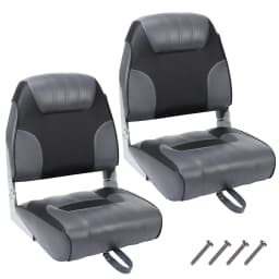2 Pack Boat Seats Low Back,Boat Seats Stainless Steel Screws Included,Fold-Down Fishing Boat Chair with Thickened Sponge Padding