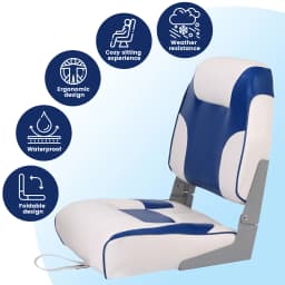 2 Pack Boat Seats Low Back,Boat Seats Stainless Steel Screws Included,Fold-Down Fishing Boat Chair with Thickened Sponge Padding