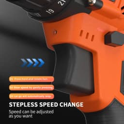 200N.m Cordless Drill Driver 21V, Electric Drill Kit with 1500mAh LI-ion Battery, Cordless Screwdriver 25+1 Torque, 2 Speed